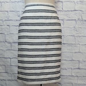Calvin Klein Black & Navy Striped Soft Knit Pencil Skirt - Size 4